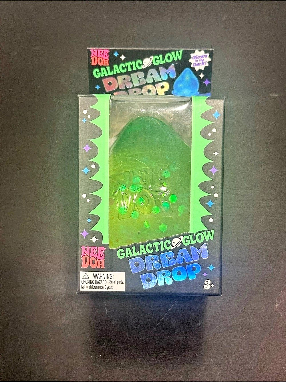 NeeDoh Galactic Glow Dream Drop Green NWT